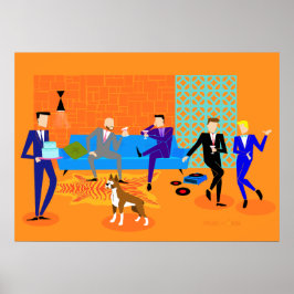 Retro Gay Party Poster (mit Hund)