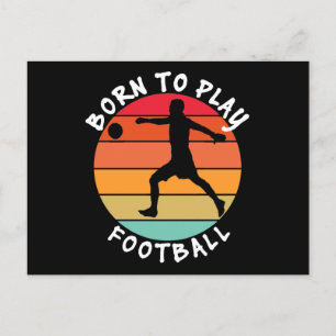 Retro Geboren, Fußball zu spielen Feiertagspostkarte