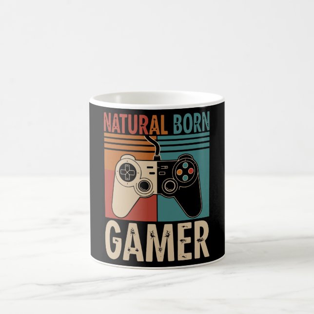 Retro geborener Gamer lustig Kaffeetasse (Mittel)