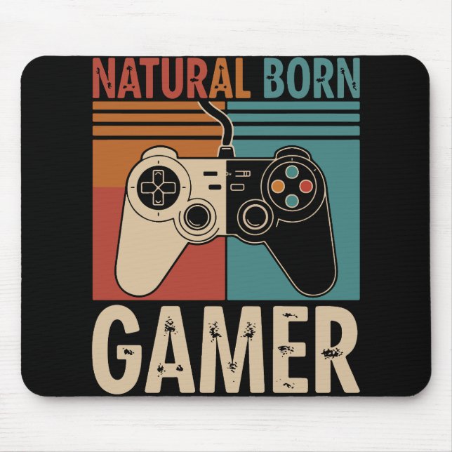 Retro geborener Gamer lustig Mousepad (Vorne)