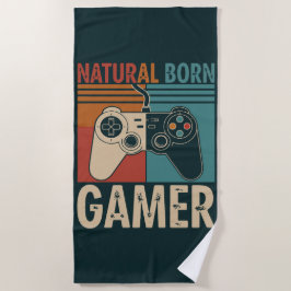 Retro geborener Gamer lustig Strandtuch