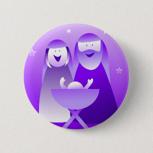 Retro Geburt Christi Button