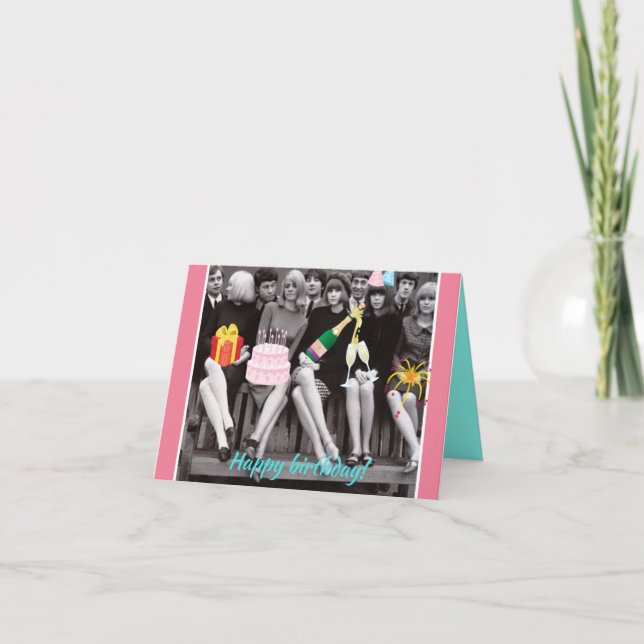 Retro-Geburtstagskarte Karte (Vorderseite)