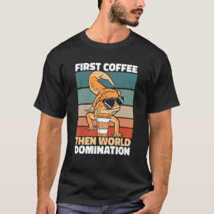 Retro Gecko Kaffee Sonnenbrille Lizard Reptile Vin T-Shirt