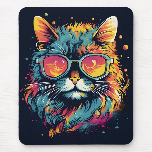 Retro Geek Chic Feline Mousepad (Vorne)