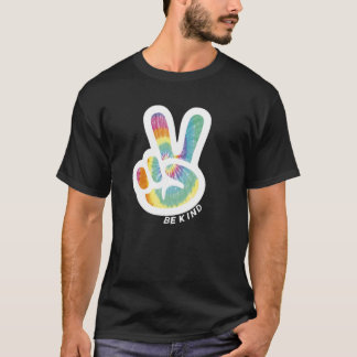 Retro-Gefärbte Krawatte Frieden signieren Seien Si T-Shirt