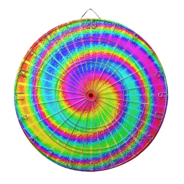 Retro gefärbte KrawatteHippie psychedelisch Dartscheibe (vorne)