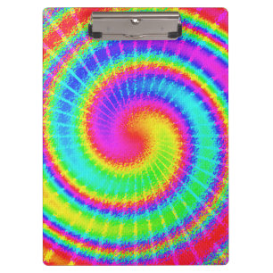 Retro gefärbte KrawatteHippie psychedelisch Klemmbrett