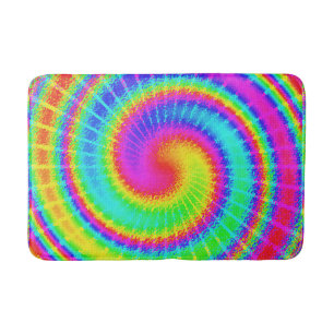 Retro gefärbte Krawattehippie-psychedelischer Badematte