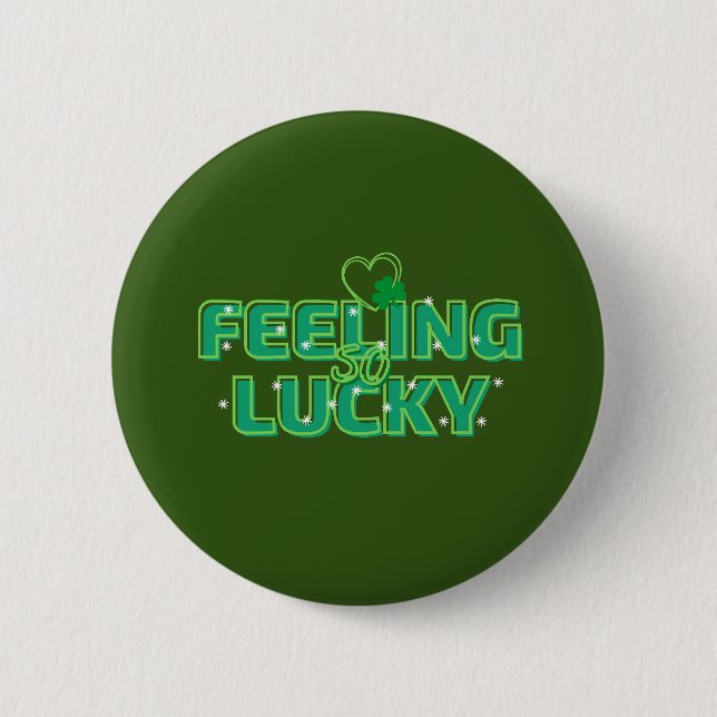 Retro Gefühl Lucky St Patrick's Day Button (Vorderseite)