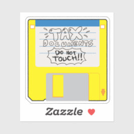 Retro-Geheim-Dateien Diskette Aufkleber