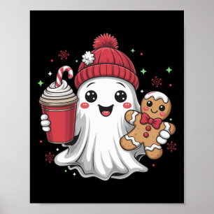 Retro Geist Beanie Weihnachten Xmas Kaffee G Poster