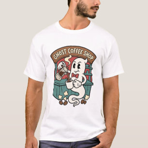 Retro-Geist-Coffee-Shop-Halloween-T-Shirt T-Shirt