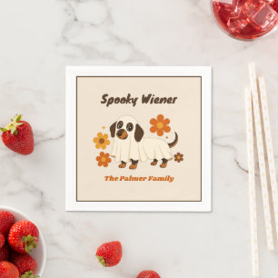 Retro-Geist-Dachshund-Halloween-Spooky Serviette