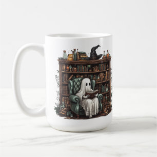 Retro-Geist, der Bücher liest – Süßes spooky Buch Kaffeetasse