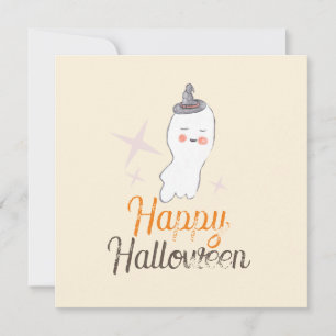 Retro-Geist-Doodle-Halloween-Design  Karte