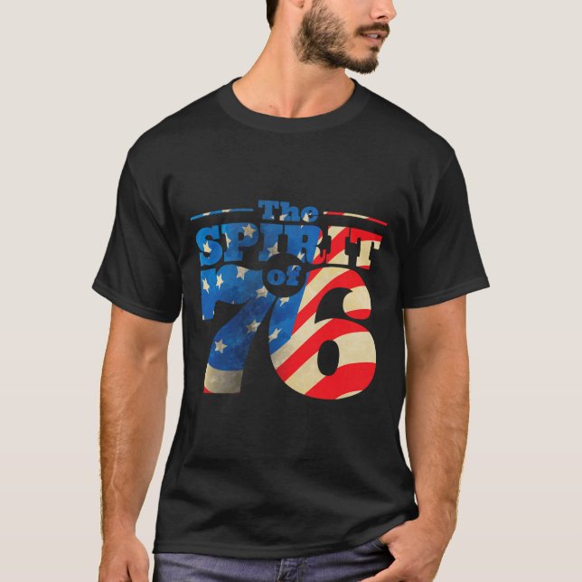 Retro Geist vom 76. 4. Juli Shirt (Vorderseite)
