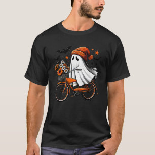 Retro-Geisterfahrrad-Blumen-Halloween-Gruselige-Sa T-Shirt