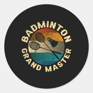 Retro gekreuzte Badminton Schläger Badminton Groß Runder Aufkleber
