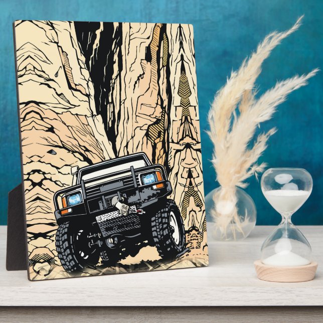 Retro-Geländewagen Rock Crawl Pop-Art Fotoplatte (Seite)