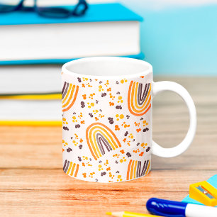Retro Gelb Lila Abstrakt Regenbogen Wasserfarbe Kaffeetasse