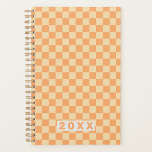 Retro Gelb Orange Schachbrett 2026 Planer