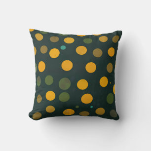Retro-Gelb- und Green-Polka-Dot-Muster Kissen