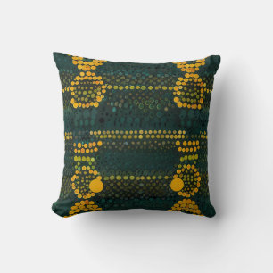 Retro Gelb und grün Zigzag Dot Patter Kissen