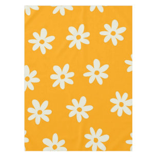 Retro Gelb Weiße Blumige Einfache Blumenmuster Tischdecke