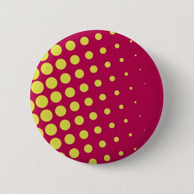 Retro-gelbe Punkte Button (Vorderseite)