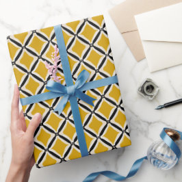 Retro Gelbe Senf Pop Creme Abstrakte Muster Geschenkpapier
