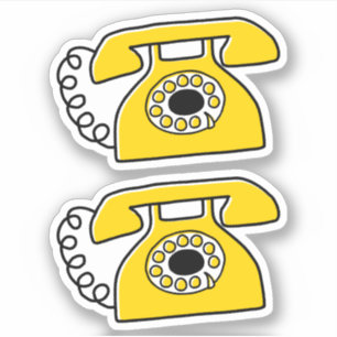 Retro-Gelbe Telefonkleber Aufkleber