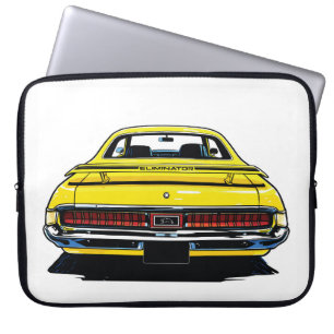 Retro-gelbes Muscle-Car, Illustration im Pop-Art-S Laptopschutzhülle