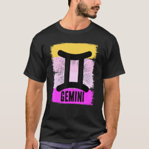 Retro Gemini Symbol Geburtstag Zodiac Astrologie V T-Shirt