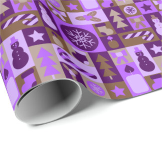 Retro gemischtes Weihnachtspatchwork Geschenkpapier