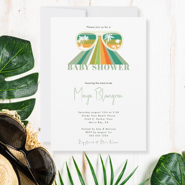 Retro Gender Neutral Rainbow Baby Shower Einladung (Von Creator hochgeladen)