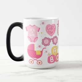 Retro Gender Reveal Es ist ein Mädchen Verwandlungstasse