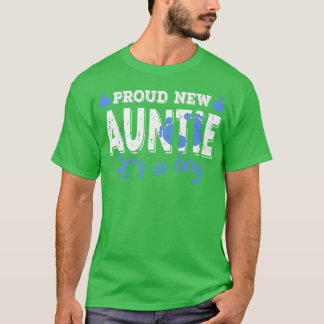 Retro Gender Reveal Proud New Auntie It's A Boy T-Shirt