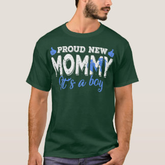 Retro Gender Reveal Proud New Mommy It's A Boy  T-Shirt