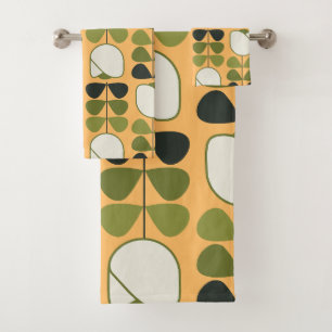 Retro Geo Floral Patch 1 en Orange, Vert, Crème