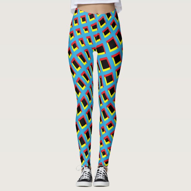"Retro-Geo-Muster" Leggings (Vorderseite)