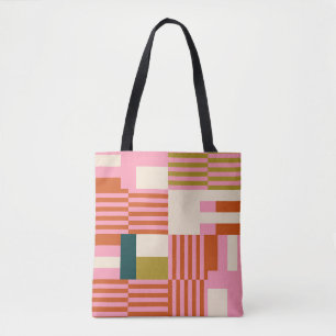 Retro Geometric Abstrakt Mosaic Tasche