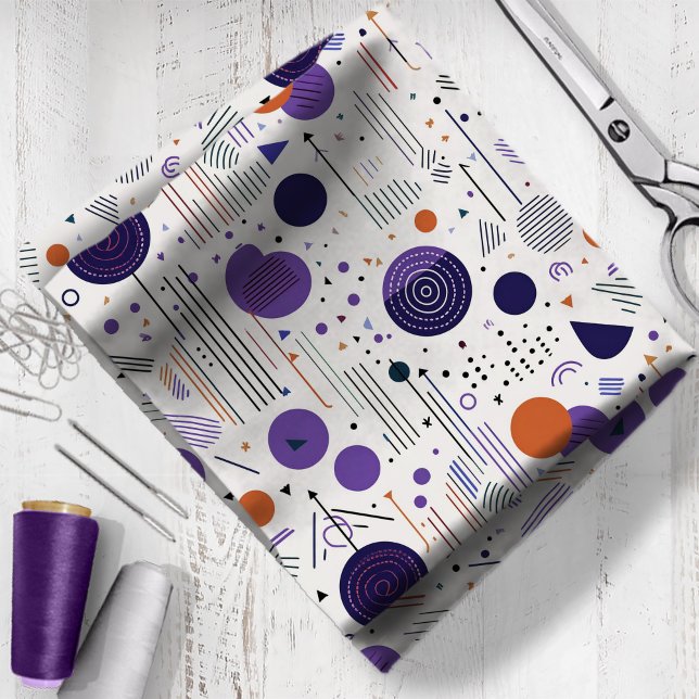 Retro Geometric Abstrakt Pat3 Lila Orange ID1067 Stoff (Von Creator hochgeladen)