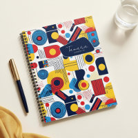 Retro Geometric Abstrakt Pat#10 Navy Red ID1067