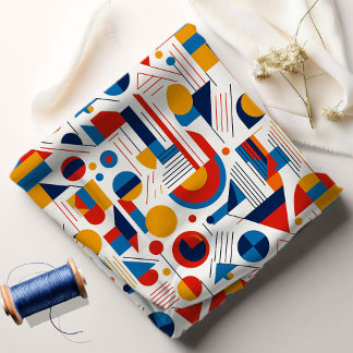 Retro Geometric Abstrakt Pat#11 Navy Gold ID1067 Stoff