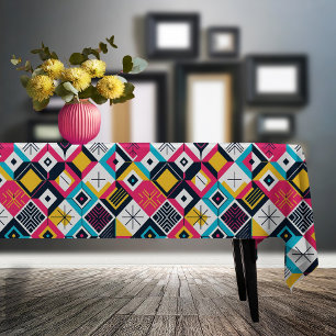 Retro Geometric Abstrakt Pat#12 Multi Color ID1067 Tischdecke