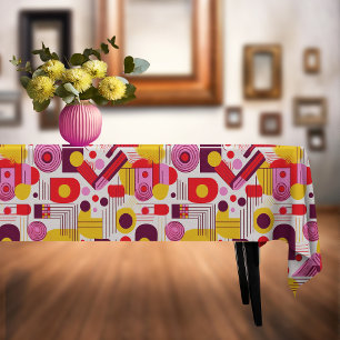 Retro Geometric Abstrakt Pat#13 Red Orange ID1067 Tischdecke