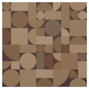 Retro Geometric Art Coffee Brown Stoff