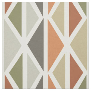 Retro Geometric Art Dreiecke grünes Orange Stoff