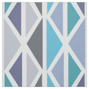 Retro Geometric Art Dreiecke Türkis Grau Stoff